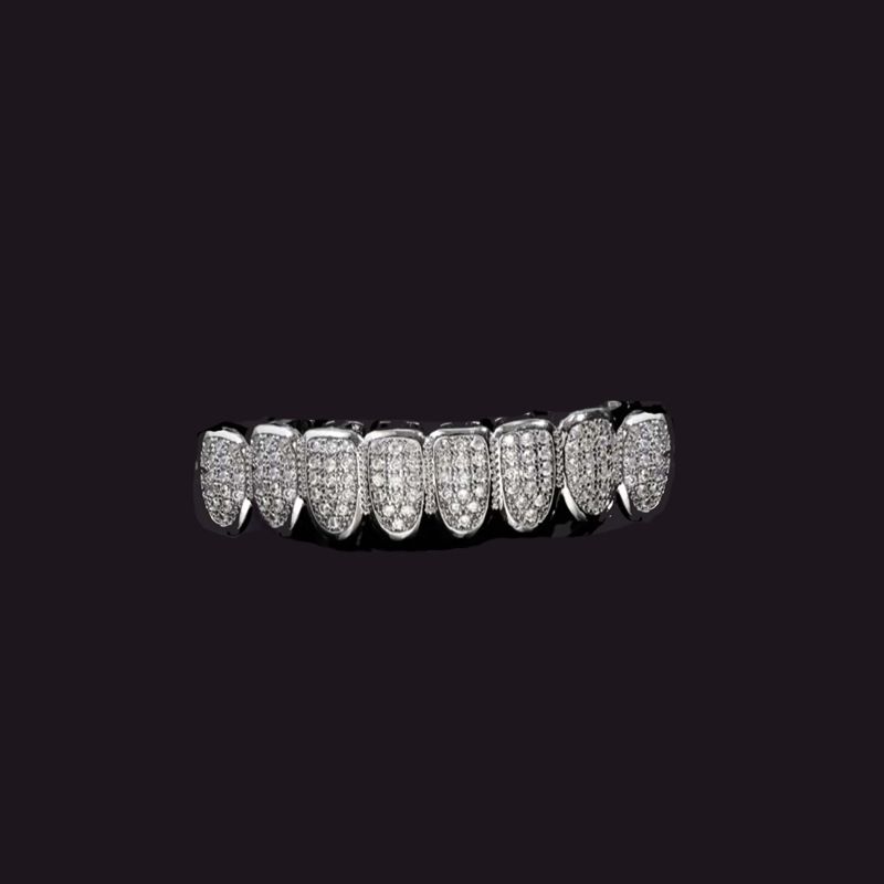 gold teeth silver teeth Custom Fit Hip Hop Grillz With Gold Finish