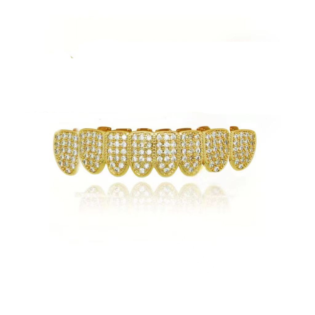 gold teeth silver teeth Custom Fit Hip Hop Grillz With Gold Finish