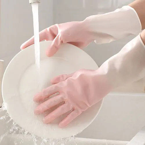 Kitchen cleaning dish washing Tools latex gloves housework Washing household dishwashing waterproof antiskid Silicone Scrubber durable protective rubber Gloves Beef tendon gloves