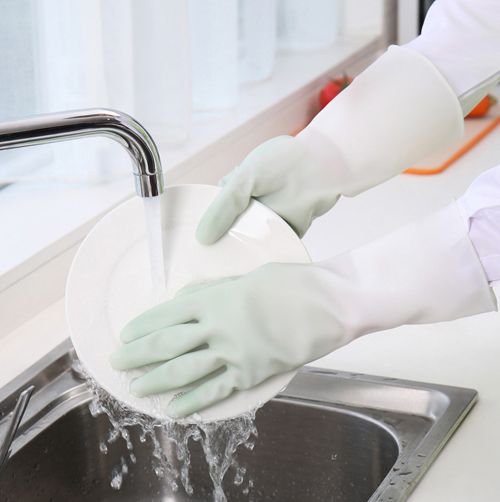 Kitchen cleaning dish washing Tools latex gloves housework Washing household dishwashing waterproof antiskid Silicone Scrubber durable protective rubber Gloves Beef tendon gloves