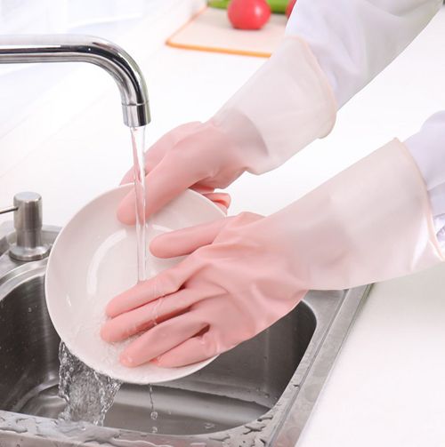 Kitchen cleaning dish washing Tools latex gloves housework Washing household dishwashing waterproof antiskid Silicone Scrubber durable protective rubber Gloves Beef tendon gloves