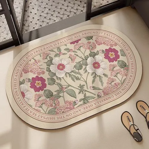 Non Slip Bathroom Carpet Mat Toilet Suction water Entrance Non-Slip Door Washable Dirty Resistant Floor Mat Antislip Highly Absorbent Microfiber diatomite Soft Chenille Thick Bath Mat