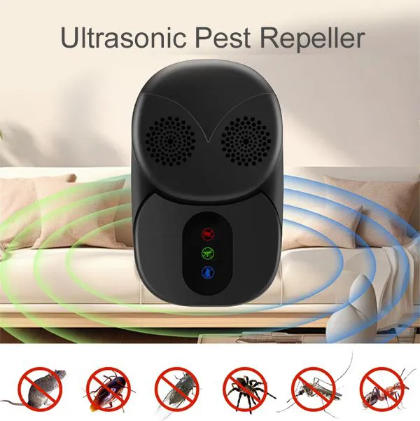 Ultrasonic Electronic Mosquito Repellent Mouse Device Cockroach Pest Control Household Insect Rats Spiders Repeller Indoor Outdoor Mosquito Insect Killer Rodent Non-Toxic Electrical Pest Repeller