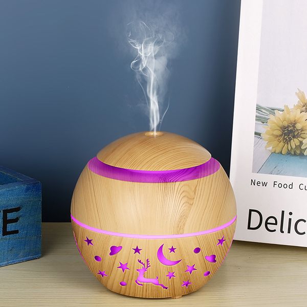 200ML Mini Ultrasonic Air Humidifier Romantic USB Essential Oil diffuser Vehicle Mounted Car Home Mist Maker With LED Backlight Lamp Spray Hollow Mushroom Shaped 7 Color Led Light Air Humidifier