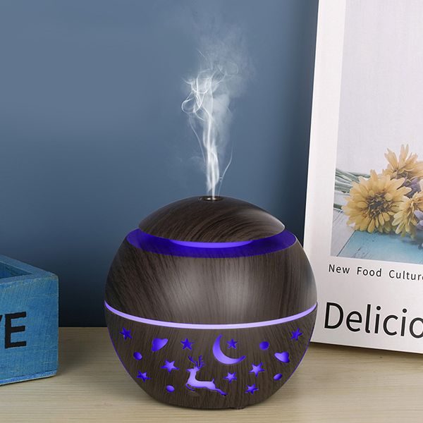 200ML Mini Ultrasonic Air Humidifier Romantic USB Essential Oil diffuser Vehicle Mounted Car Home Mist Maker With LED Backlight Lamp Spray Hollow Mushroom Shaped 7 Color Led Light Air Humidifier