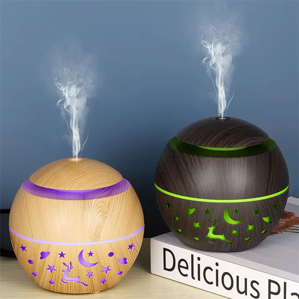 200ML Mini Ultrasonic Air Humidifier Romantic USB Essential Oil diffuser Vehicle Mounted Car Home Mist Maker With LED Backlight Lamp Spray Hollow Mushroom Shaped 7 Color Led Light Air Humidifier