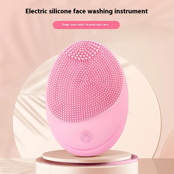 Silicone Facial Cleanser 2 free battery Blackhead Removal Pore Cleaner Exfoliator Massage Skin Care Waterproof Ultrasonic Home Beauty Electric Soft Bristles Face Cleaner machine Deep Cleansing Brush