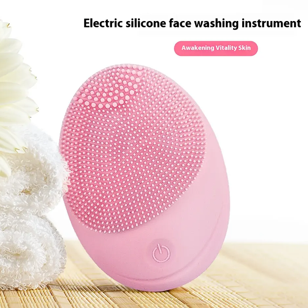 Silicone Facial Cleanser 2 free battery Blackhead Removal Pore Cleaner Exfoliator Massage Skin Care Waterproof Ultrasonic Home Beauty Electric Soft Bristles Face Cleaner machine Deep Cleansing Brush