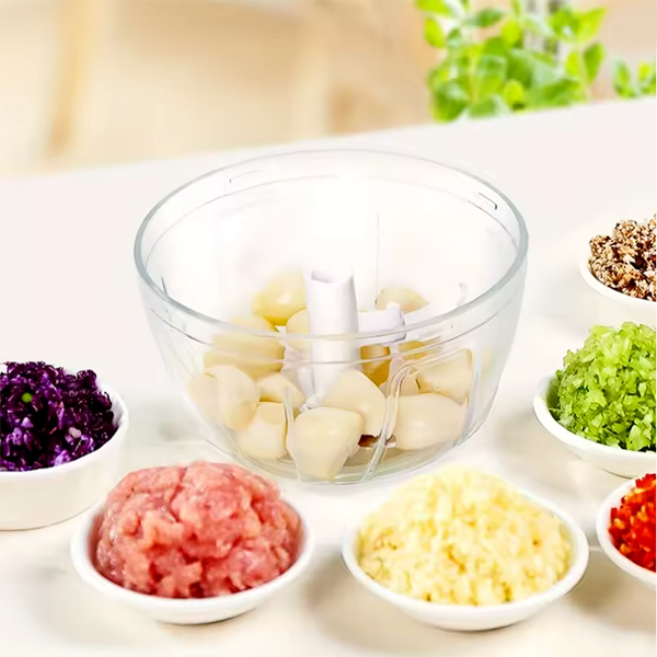 Press Twist Shredder Meat Chilli crusher Grinder Blender machine Mini 2PCS 500ML+900ML Manual Food Processor Vegetable Chopper Hand Crank Garlic Mincer Portable Onion Cutter Fruit Kitchen Accessories