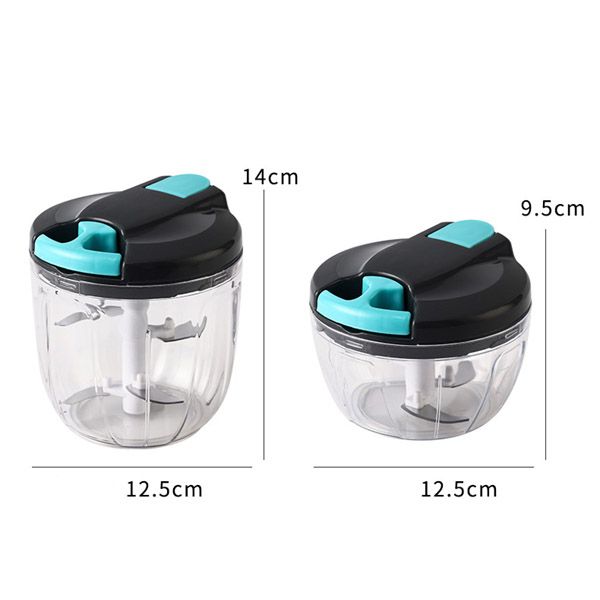 Press Twist Shredder Meat Chilli crusher Grinder Blender machine Mini 2PCS 500ML+900ML Manual Food Processor Vegetable Chopper Hand Crank Garlic Mincer Portable Onion Cutter Fruit Kitchen Accessories