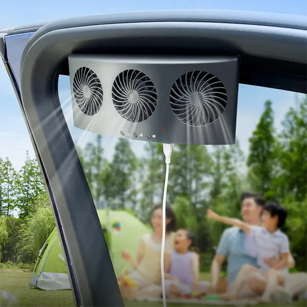 Car Mounted Exhaust Fan 3 Fans 2 Levels Speed Low Noise Good Heat Dissipation USB Powered Car Radiators Fan for All Cars  Summer Cooling Fan Accessories New Style Air Circulation Window Exhaust Fan
