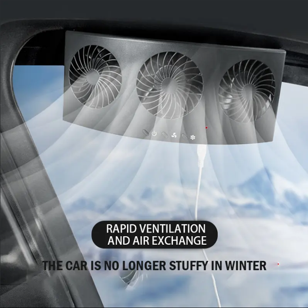 Car Mounted Exhaust Fan 3 Fans 2 Levels Speed Low Noise Good Heat Dissipation USB Powered Car Radiators Fan for All Cars  Summer Cooling Fan Accessories New Style Air Circulation Window Exhaust Fan