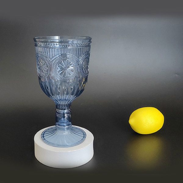 set of 6 pcs Vintage Plastic Wine Glasses with Sunflower Reliefs in Pink/ Blue 12 Ounces, Suitable for Wedding Toasting Party home living kitchen dinning room good quality water glass Drinking Glasses