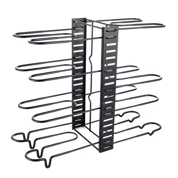 metal Kitchen Shelving Pot Holder Bathroom Storage Organizing Removable Rack Pans Lid Storage Holders Multi-Function Cookware Organizer Shelf 8 Tier Sink Rack Cabinet Accessories Adjustable Racks