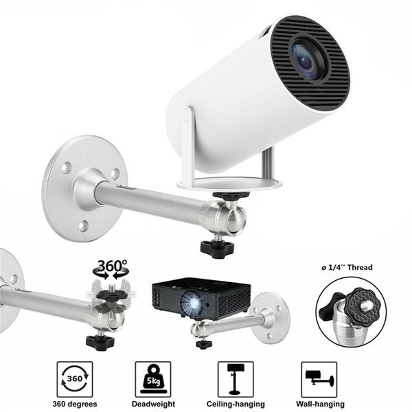 Universal Projector Ceiling Mount Portable Projector Bracket 360° Rotatable Ceiling Wall Mount Beamer Holder Aluminium compatable for HY300 HY320 Beam Projector Ceiling Projector Holder bracket mount