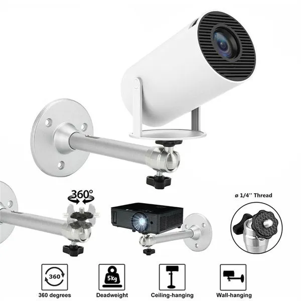 Universal Projector Ceiling Mount Portable Projector Bracket 360° Rotatable Ceiling Wall Mount Beamer Holder Aluminium compatable for HY300 HY320 Beam Projector Ceiling Projector Holder bracket mount