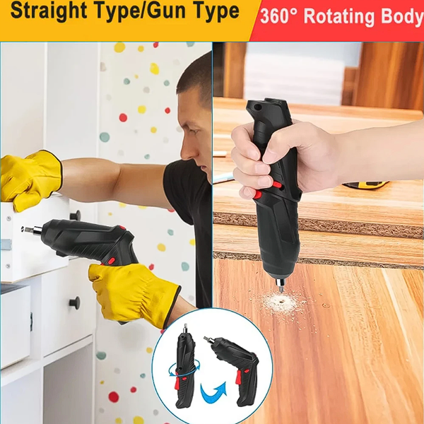 47 Piece in 1 Rotated drilling machine bit 47pcs Electric Drill Cordless Power Tools Set Household Maintenance Repair 1800mAh Lithium Battery Mini Household Screwdriver Impact Drill Driver toolbox