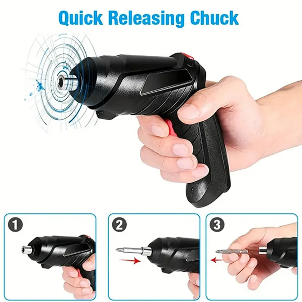 47 Piece in 1 Rotated drilling machine bit 47pcs Electric Drill Cordless Power Tools Set Household Maintenance Repair 1800mAh Lithium Battery Mini Household Screwdriver Impact Drill Driver toolbox