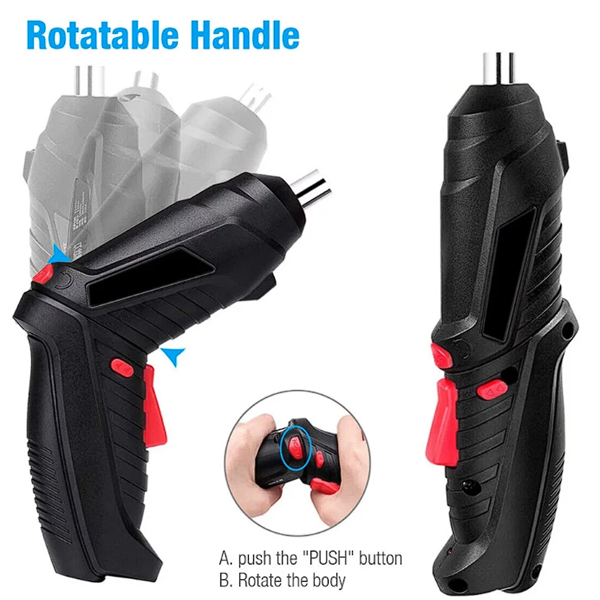 47 Piece in 1 Rotated drilling machine bit 47pcs Electric Drill Cordless Power Tools Set Household Maintenance Repair 1800mAh Lithium Battery Mini Household Screwdriver Impact Drill Driver toolbox