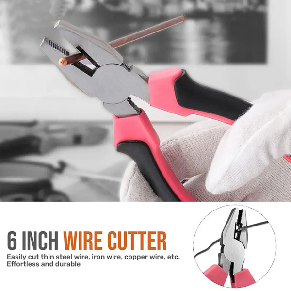 24 in 1 General Household Toolbox Set Tools Inclusive Wire Cutter Voltage Test Pen Electrical Tape Measure Hammer Screwdriver Repair Hardware Hand Home Appliances Bolt Driver Nipper Pliers Tool Kit