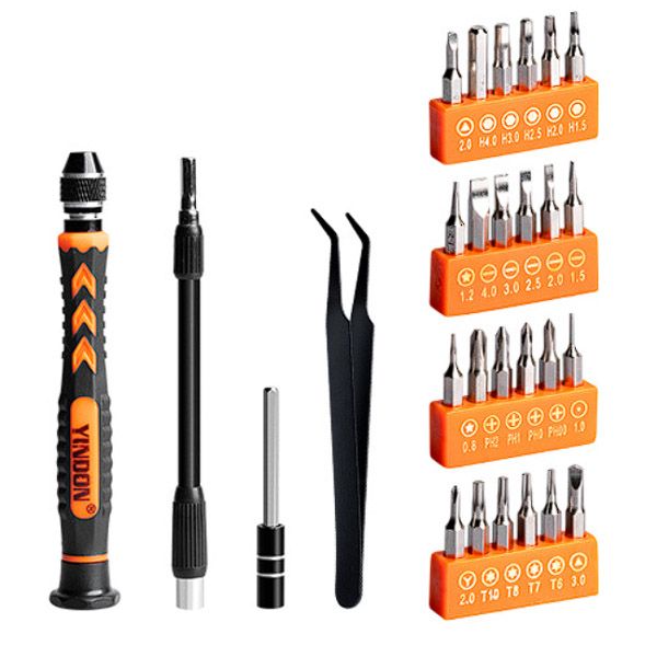 28 pieces in 1 Multi-function Precision screwdriver Magnetic Screw Driver Bits mobile Phone repair tools Screwdriver Set  Multifunction Household Hand Tools Laptop Equipment Repair Screwdriver Kit