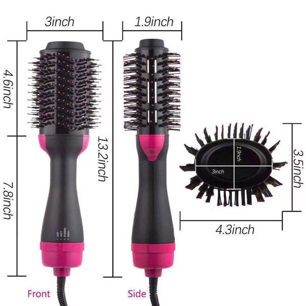 Pro One Step 3 in 1 Hot Comb Straightener Electric Hair Curler Wet Dry Use Hair Dryer Hot Hair Flat Irons  Heating Comb Rotating Rollers Straight Curling Dual-Use Straightening Brush Hair Styling Tool