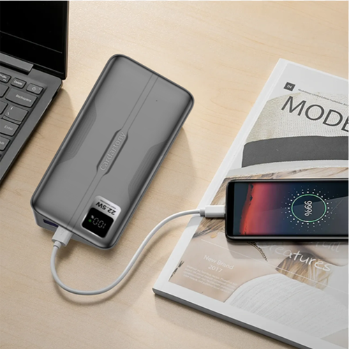 A2Ppro 22.5W ultra fast charging mobile power bank with 20000mAh ultra large capacity lithium polymer battery cells, supporting 22.5W high-speed dual port output (Micro 2USB+Type-C)