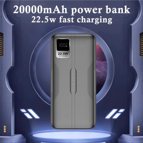 A2Ppro 22.5W ultra fast charging mobile power bank with 20000mAh ultra large capacity lithium polymer battery cells, supporting 22.5W high-speed dual port output (Micro 2USB+Type-C)