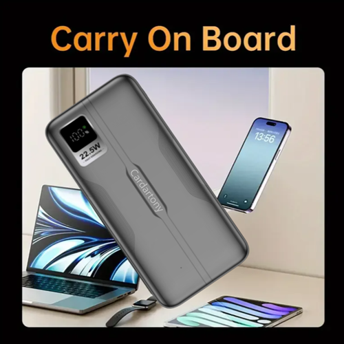 A2Ppro 22.5W ultra fast charging mobile power bank with 20000mAh ultra large capacity lithium polymer battery cells, supporting 22.5W high-speed dual port output (Micro 2USB+Type-C)