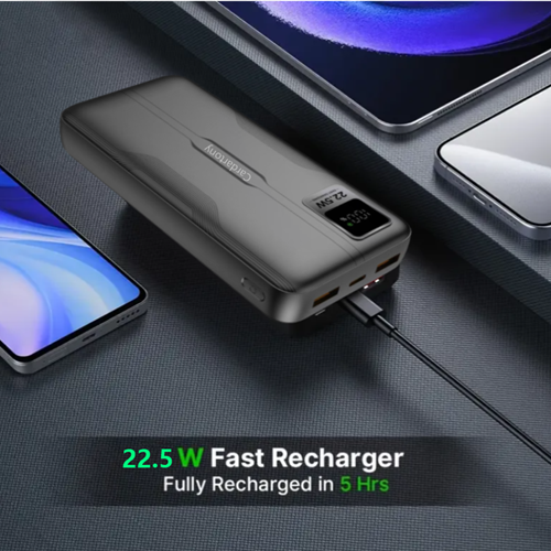 A2Ppro 22.5W ultra fast charging mobile power bank with 20000mAh ultra large capacity lithium polymer battery cells, supporting 22.5W high-speed dual port output (Micro 2USB+Type-C)
