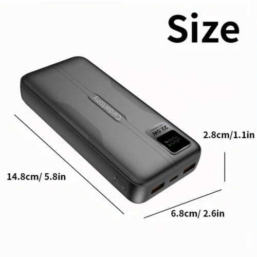 A2Ppro 22.5W ultra fast charging mobile power bank with 20000mAh ultra large capacity lithium polymer battery cells, supporting 22.5W high-speed dual port output (Micro 2USB+Type-C)