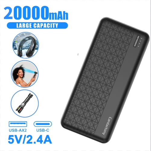 A2 20000mAh mobile power bank, lithium polymer battery cell, Micro USB+Type-C， Compatible with mainstream devices,