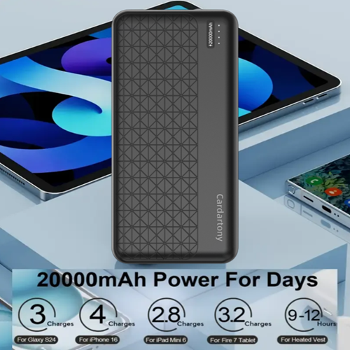 A2 20000mAh mobile power bank, lithium polymer battery cell, Micro USB+Type-C， Compatible with mainstream devices,
