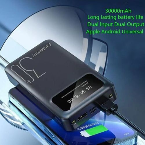 A3 30000mAh portable power bank, Micro USB+Type-C， Ultra large capacity lithium polymer battery cells, essential energy storage for accompanying use