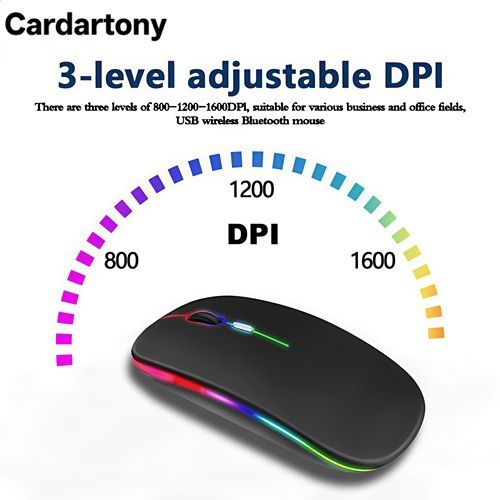 M152  1000mAh! Cardartony Wireless Mouse Bluetooth Luminous Mouse 2.4GHz Rechargeable portable office must-have suitable for PC/ tablet/laptop,Super long standby time