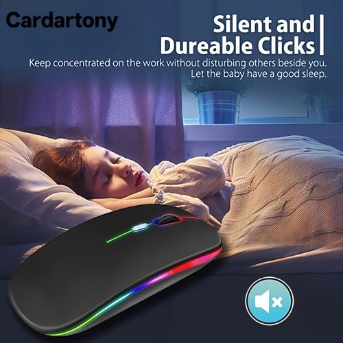 M152  1000mAh! Cardartony Wireless Mouse Bluetooth Luminous Mouse 2.4GHz Rechargeable portable office must-have suitable for PC/ tablet/laptop,Super long standby time