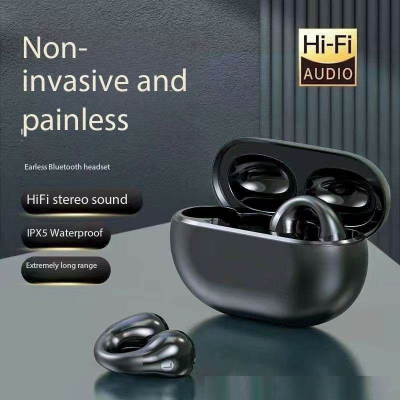 New Update Bluetooth Earphones Running Wireless Earbuds Ear-Clip TWS HiFi True Wireless Stereos Earpods Sports Headset Bone Conduction With Power Bank For All Phones