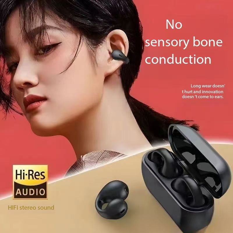 New Update Bluetooth Earphones Running Wireless Earbuds Ear-Clip TWS HiFi True Wireless Stereos Earpods Sports Headset Bone Conduction With Power Bank For All Phones