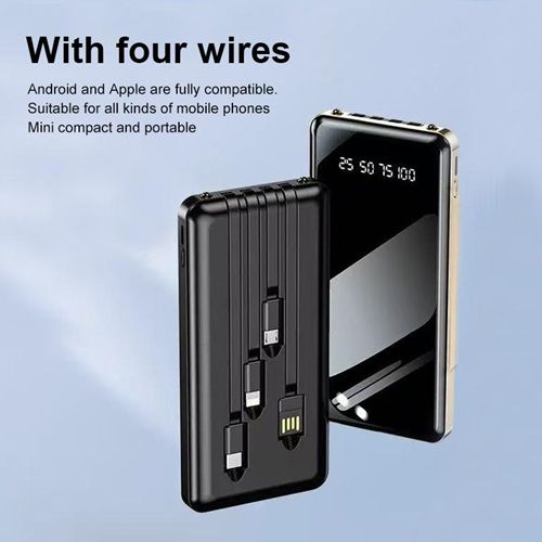 20000mAh Light Beam Power Bank with Fast Charging, Built-in Cables & LED Display portable charde, charger cell phone, Bluetooth headset and other mobile electronic products