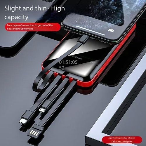 20000mAh Light Beam Power Bank with Fast Charging, Built-in Cables & LED Display portable charde, charger cell phone, Bluetooth headset and other mobile electronic products