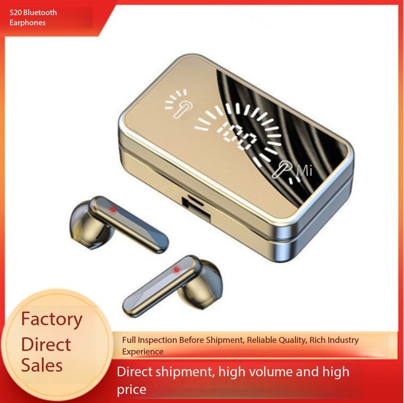 S20 TWS Bluetooth Earphone V5.0 EarpodsLED Display Wireless Earphones With Microphone 9D Stereo Sports Waterproof Earbuds Headsets