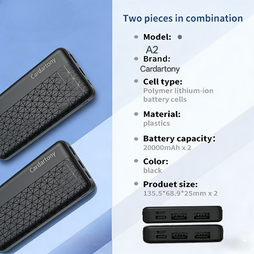 20000mAh X 2  Power Charging Bank Two pieces in combination portable SUPER Fast charde, charger cell phone, Bluetooth headset and other mobile electronic products