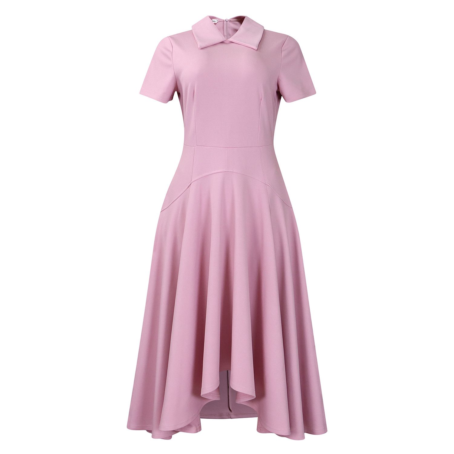 New summer 2025 style. A fashionable, elegant and charming dress with a turn-down collar, high waist and large skirt. Suitable for office commuting and banquets. A long formal dress.