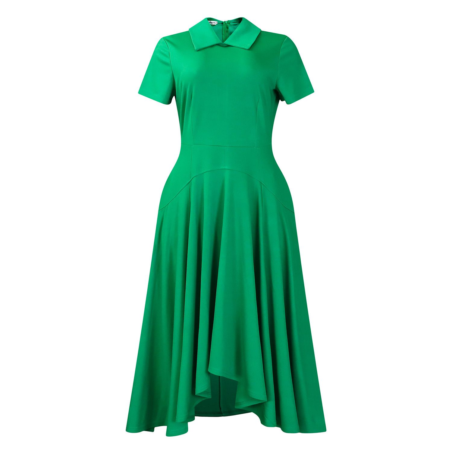 New summer 2025 style. A fashionable, elegant and charming dress with a turn-down collar, high waist and large skirt. Suitable for office commuting and banquets. A long formal dress.