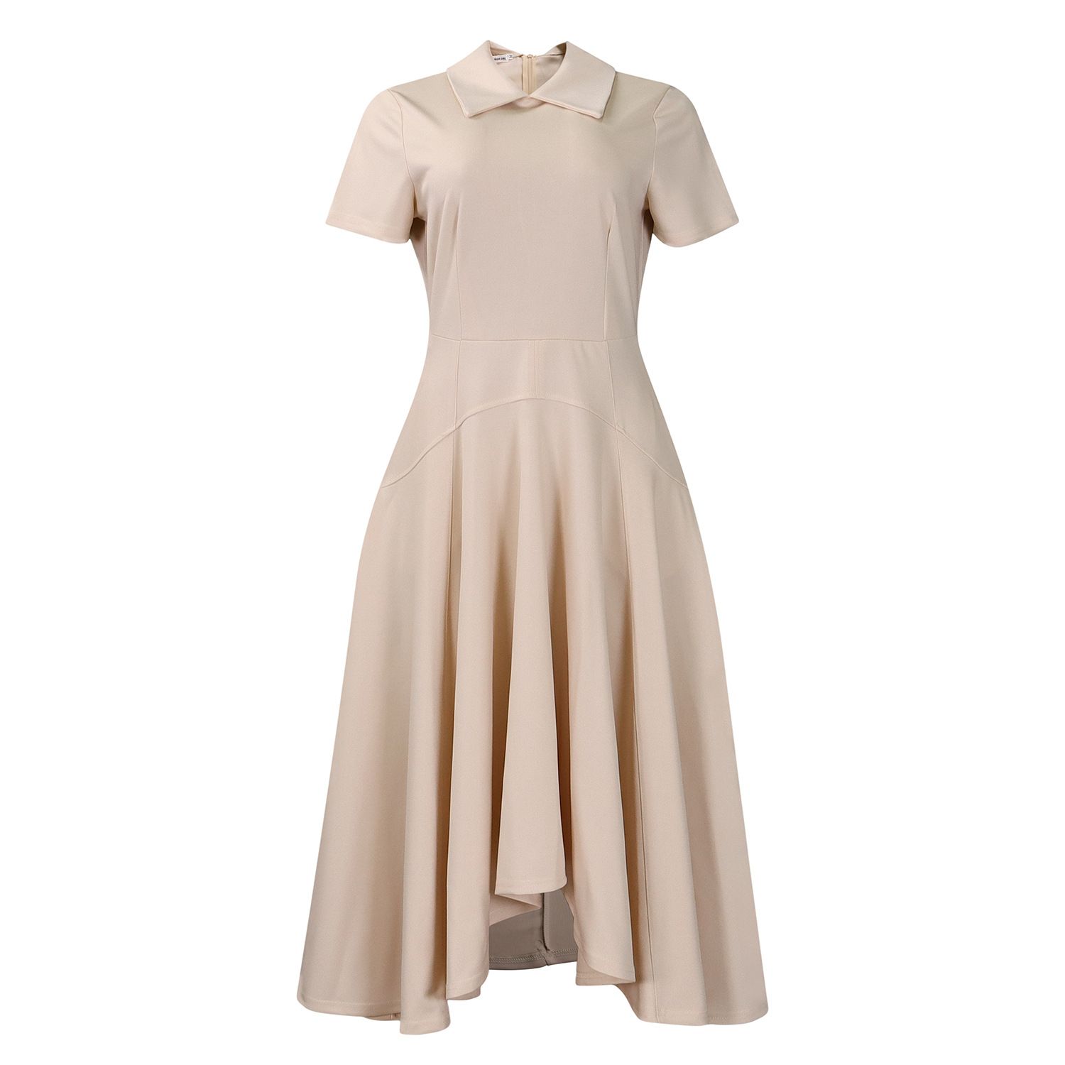 New summer 2025 style. A fashionable, elegant and charming dress with a turn-down collar, high waist and large skirt. Suitable for office commuting and banquets. A long formal dress.