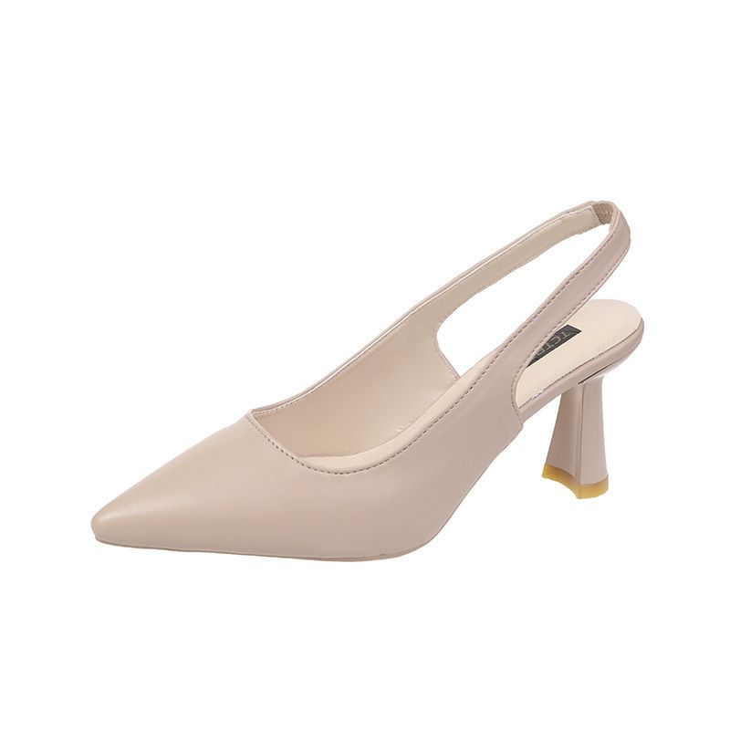 New women's shoes in summer fashion stiletto sandals with pointed closed toes and empty back shoes are suitable for office commuting.