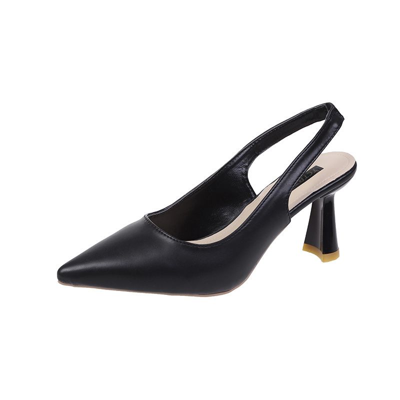 New women's shoes in summer fashion stiletto sandals with pointed closed toes and empty back shoes are suitable for office commuting.