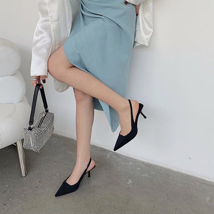 2025 Summer New Women's Shoes: Stylish pointed-toe slim-heel and mid-heel single shoes, open-back closed-toe sandals, high-heeled shoes for commuting and leisure.