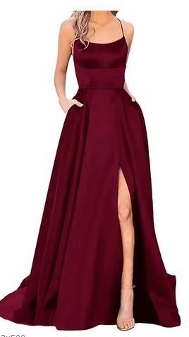 New women's dresses in summer are fashionable, elegant, solid color, sleeveless suspenders, backless waist and split long dresses, which are suitable for evening dresses of party and dinner guests.
