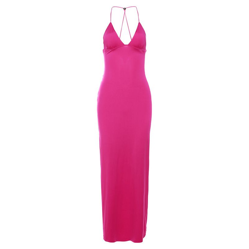 2025 Summer New Women's Dress Lightweight Fashion Trend Sleeveless Neck Strapless Slim-fit Printed Bag Hip Long Dress Party Evening Dress